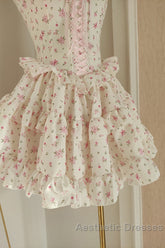 Sexy A Line Strapless Floral Holiday Dresses Travel Vacation Dresses Short Chiffon Birthday Dresses